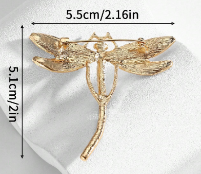 Broche de Libélula com Cristais