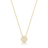COLAR COM PINGENTE DE FLOR CRAVEJADO BANHADO A OURO