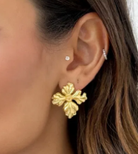 Brinco Dourado Floral