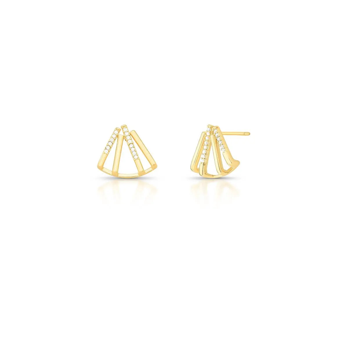 BRINCO TRIANGULAR VAZADO COM ZIRCÔNIAS