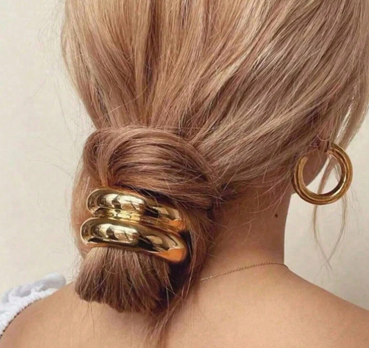 Elásticos de Cabelo Dourados de Metal