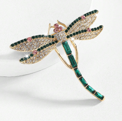 Broche de Libélula com Cristais