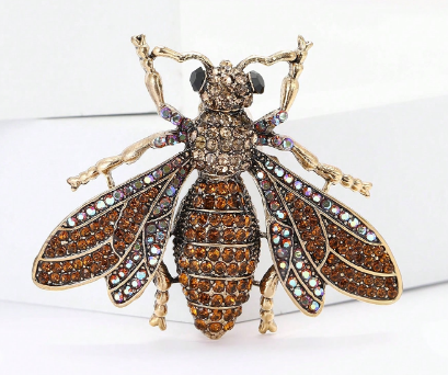 Broche de Besouro de Esmalte de Cristal