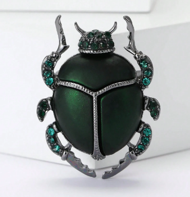 Broche de Besouro de Esmalte de Cristal