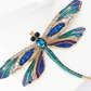 Broche de Libélula de Cristal Azul