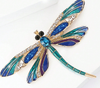 Broche de Libélula de Cristal Azul