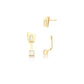 BRINCO EAR JACKET COM ZIRCÔNIAS BAGUETES BRANCAS BANHADO A OURO