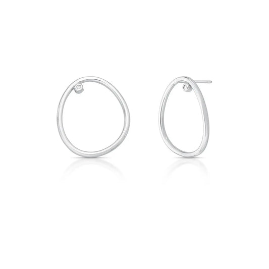 BRINCO OVAL VAZADO COM ZIRCÔNIA