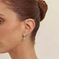BRINCO EAR JACKET COM ZIRCÔNIAS BAGUETES BRANCAS BANHADO A OURO