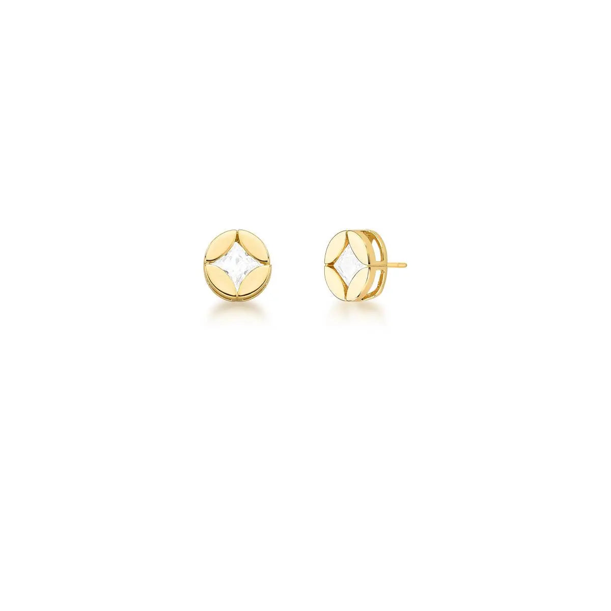 BRINCO REDONDO COM CRISTAL BANHADO A OURO
