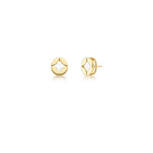 BRINCO REDONDO COM CRISTAL BANHADO A OURO