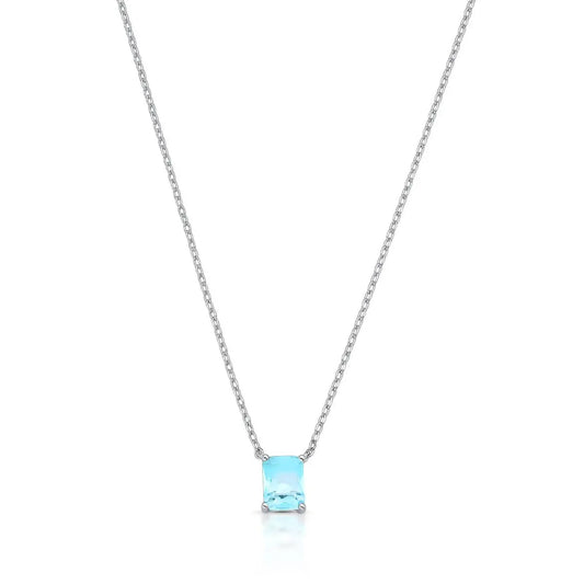 COLAR COM PINGENTE DE CRISTAL RETANGULAR