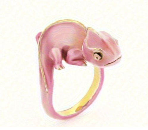 Anel de Camaleão Rosa