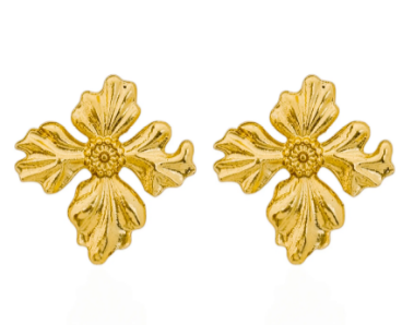 Brinco Dourado Floral