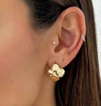 Brinco Dourado Inspiração Martelado