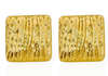 Brinco Dourado Quadrado Martelado