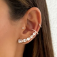 Brinco Ear Cuff Formas de Cristal Dourado