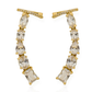 Brinco Ear Cuff Formas de Cristal Dourado