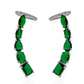 Brinco Prata Ear Cuff Formas de Cristal Verde