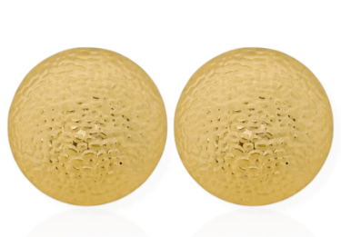 Brinco Dourado Botton Martelado