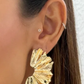 Brinco Dourado Meia Flor