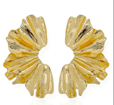 Brinco Dourado Meia Flor