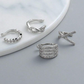 4 piercing Decorados com Zircônia Cúbica em Material de Cobre