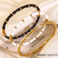 Conjunto Minimalista de Pulseira de Bracelete de Bambu de Aço